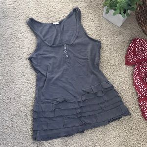 Jcrew Ruffle Henley Tank